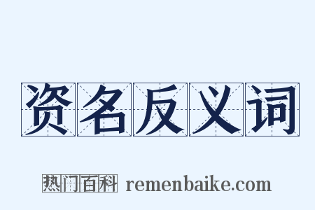 资名反义词是什么意思的图片